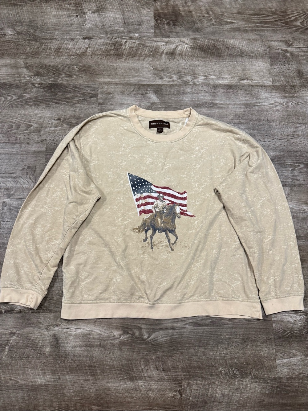Bit & Bridle Western American Flag Cowboy Pullover Sweatshirt